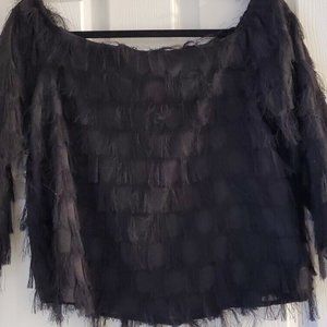 New with tags ZARA size XS Black ¾ sleeve crop top